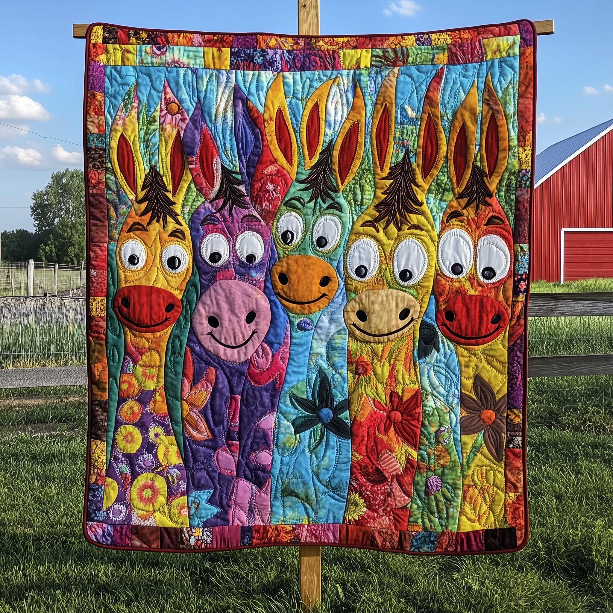 Donkey Snuggles Quilted Blanket Sofa Throw BlanketDonkey Gift Items