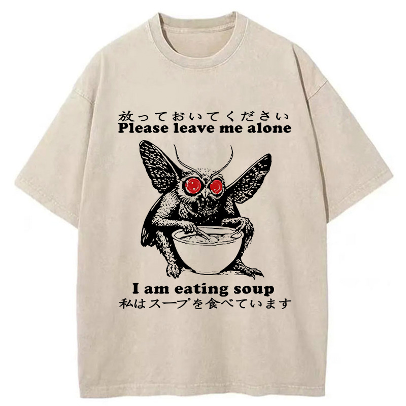 Don't Bother The Mothman Washed T-Shirt Unique Aesthetic Fashion Tee Gifts For Besties