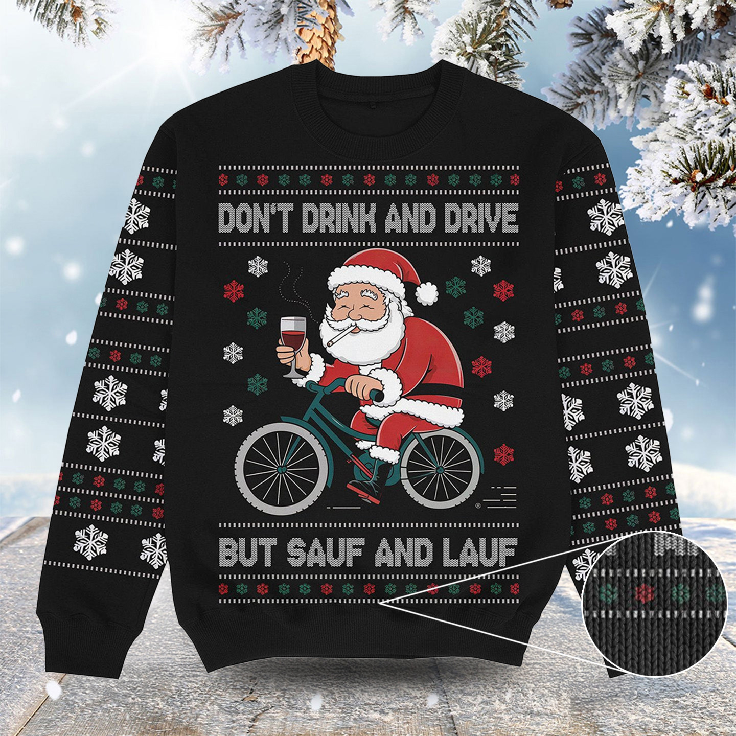 Don't Drink And Drive But Sauf Und Lauf Christmas Ugly Sweater Secret Santa Gifts