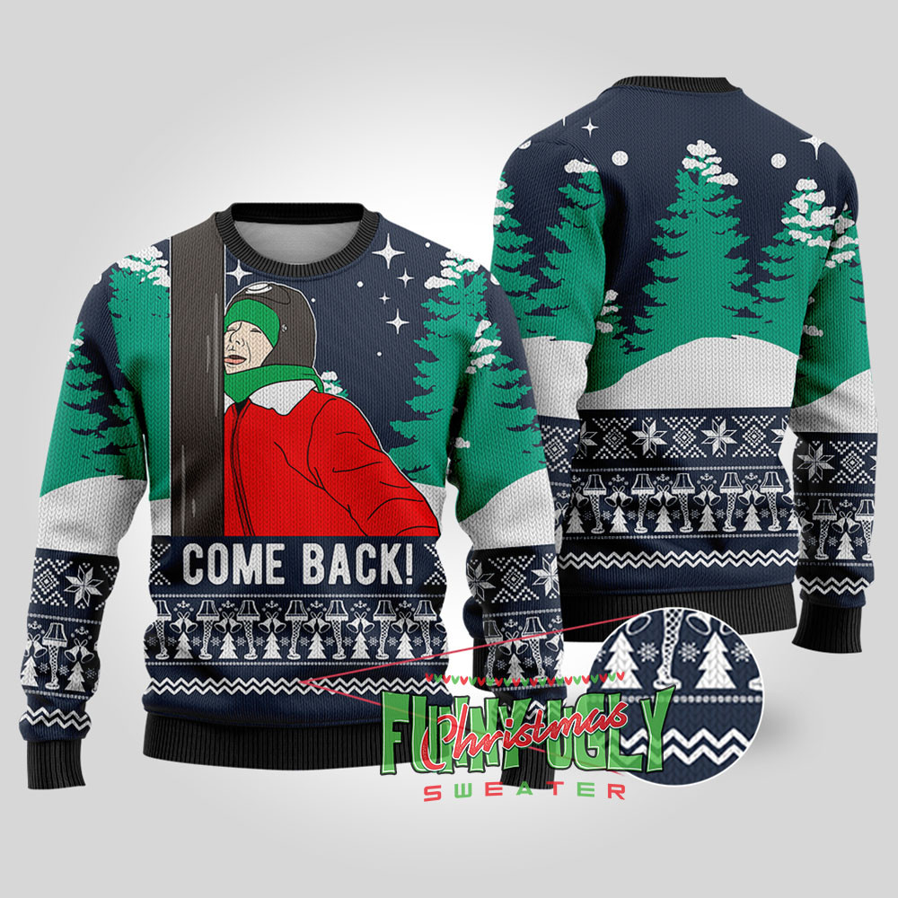 Dont Leave Me A Christmas Story Funny Sweater Navy Holiday Merch That Makes a Perfect Christmas Gift