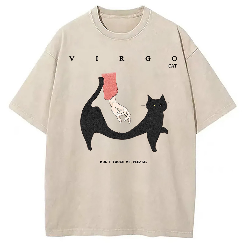 Don't Touch Me Washed T-Shirt Retro Streetwear Graphic Top Gifts For Besties