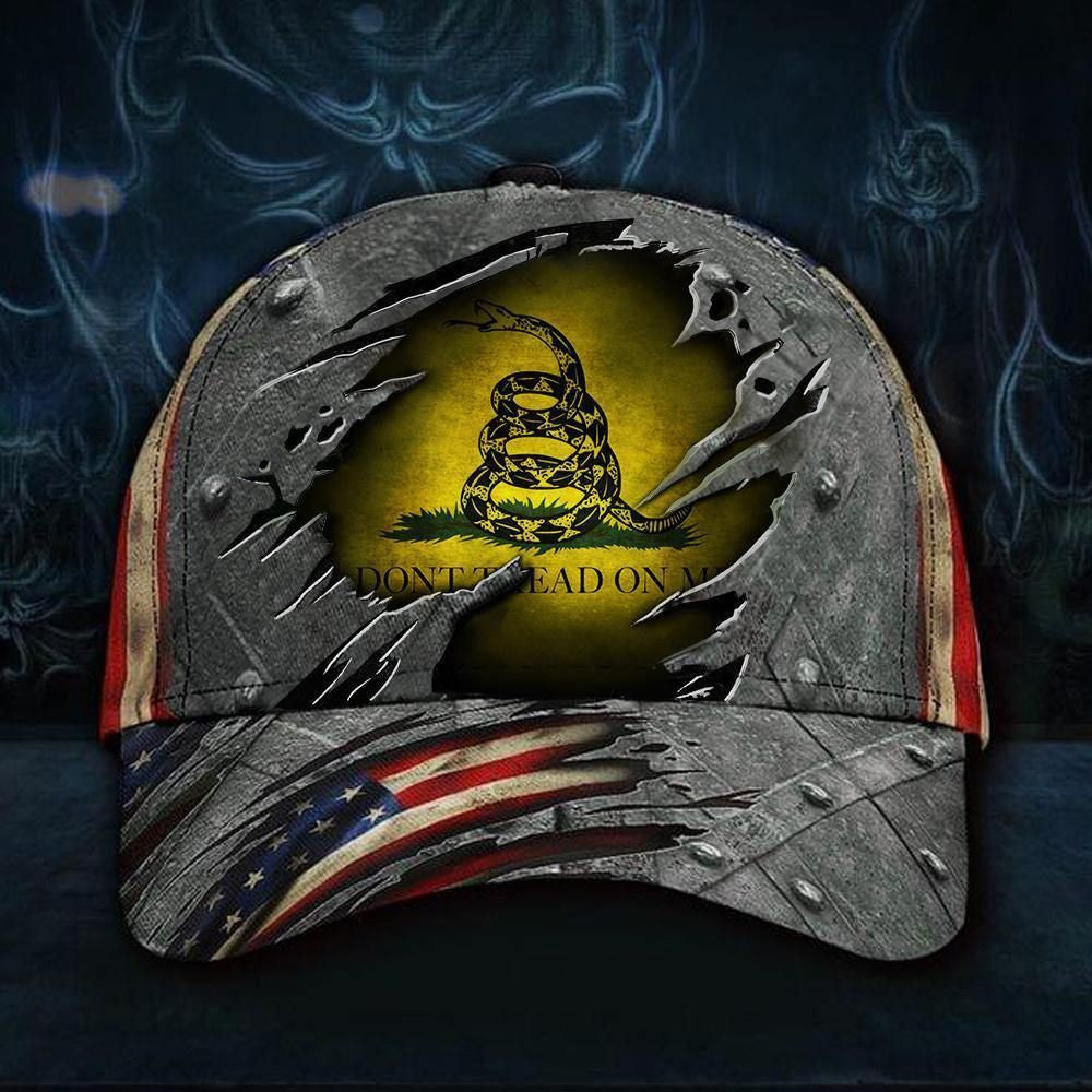 Don't Tread On Me Hat 3D Vintage Old Retro Gadsden American Flag Cap For Men 2