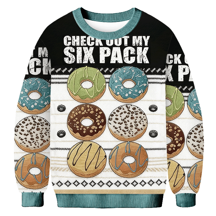 Donut Check Out My Six Pack Ugly Sweater Trendy Sweater Unique Gifts For Women