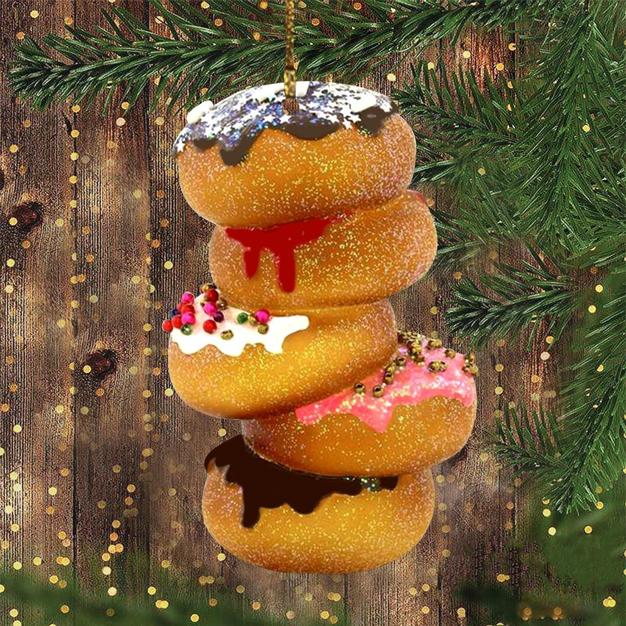 Donut Christmas Ornament Donus Ornament For Christmas Tree Xmas Ornament Set 2024
