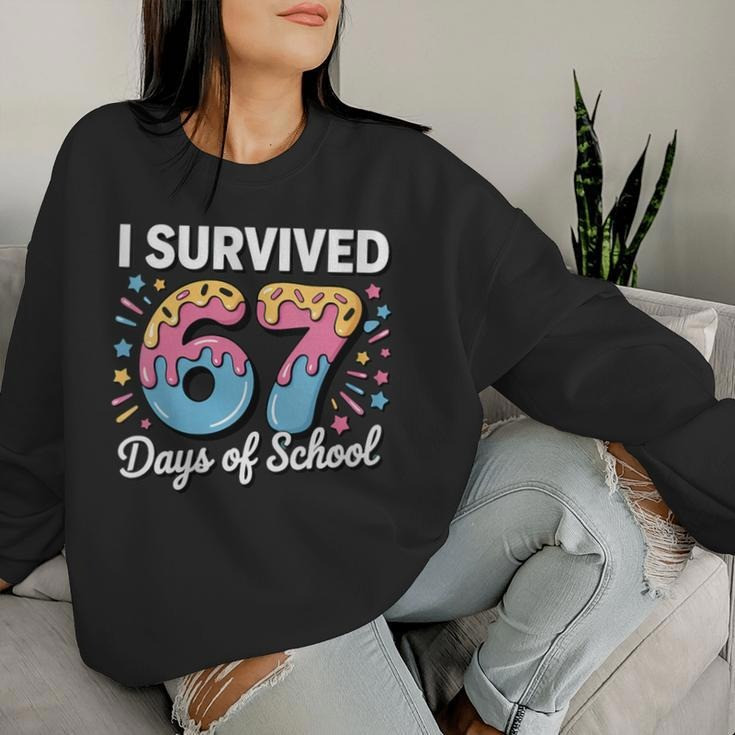 Donut I Survived 67 Days Of School Sweatshirt End Of School Year Classroom Clothes Gifts