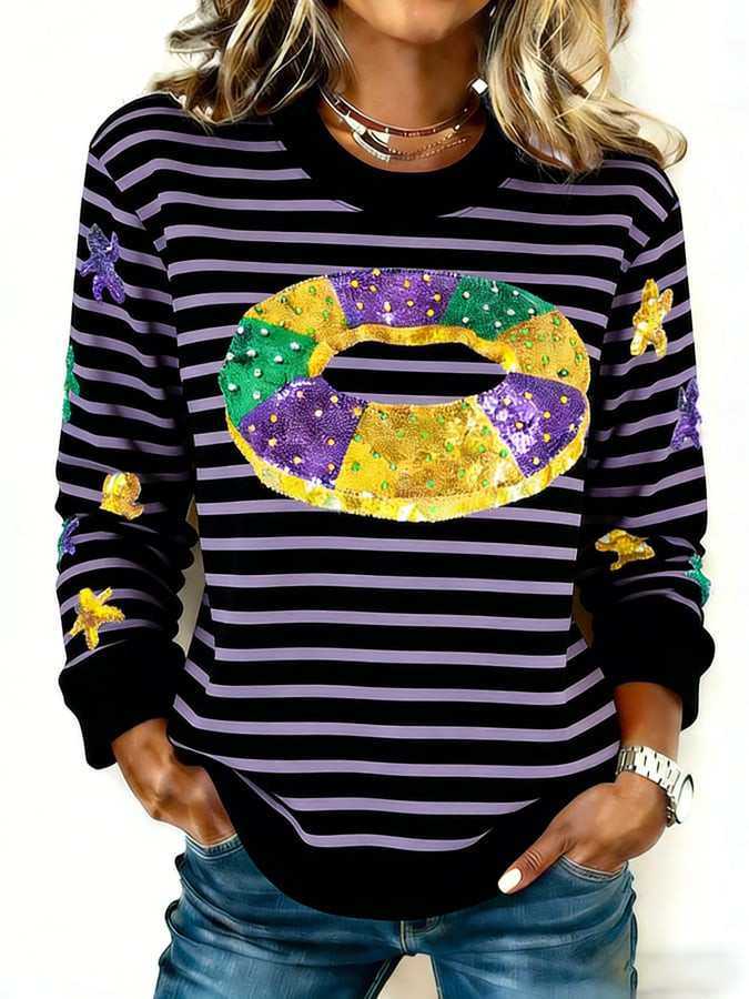 Donut Mardi Gras Sweatshirt Mardi Gras Clothes Women Gifts For Daughter Donut Mardi Gras Sweatshirt Mardi Gras Clothes Women Gifts For Daughter