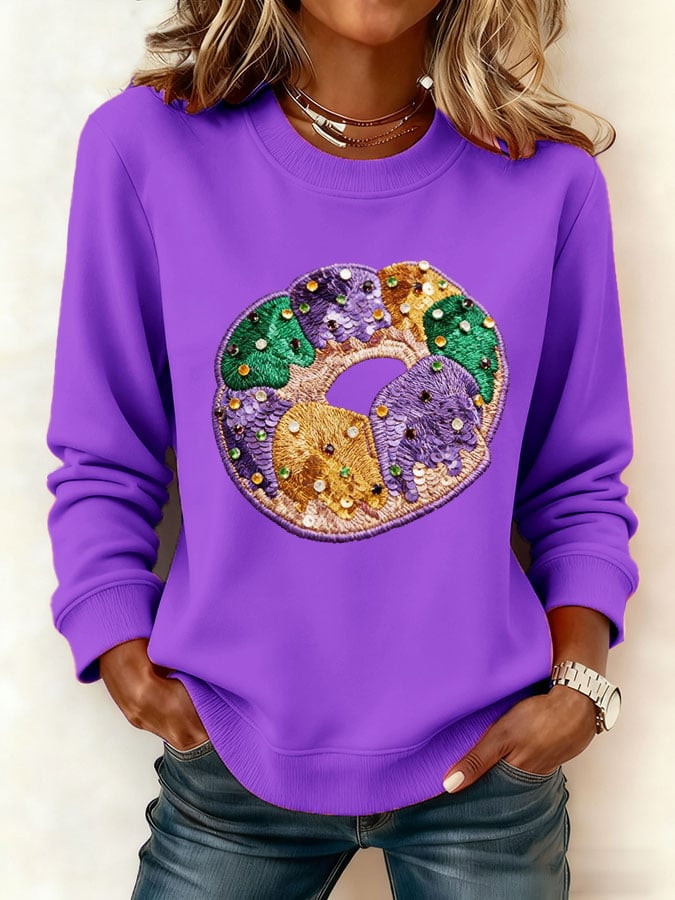 Donut Mardi Gras Sweatshirt New Orleans Mardi Gras Party Clothes Gifts For Mom Donut Mardi Gras Sweatshirt New Orleans Mardi Gras Party Clothes Gifts For Mom