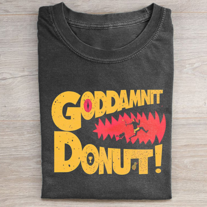 Donut Riding Mongo T-Shirt God Damnit Donut Clothing Gift For Cat Lover