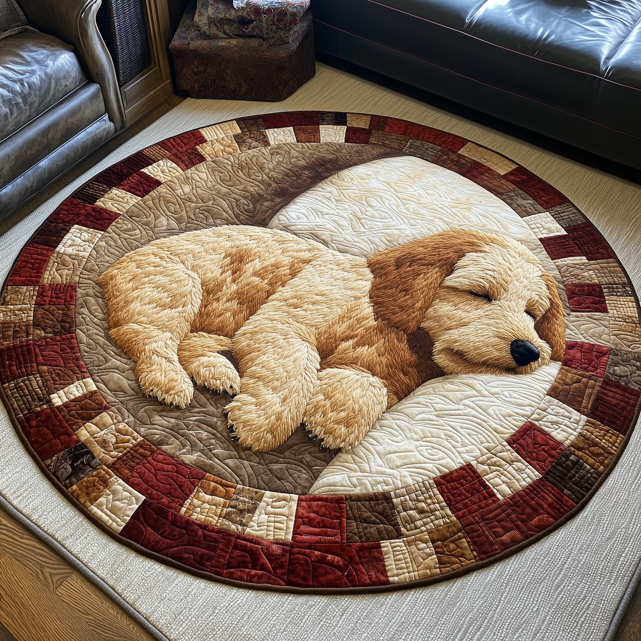 Doodle Nap Time Quilted Round Mat Gftoab3615 Gift For Dad