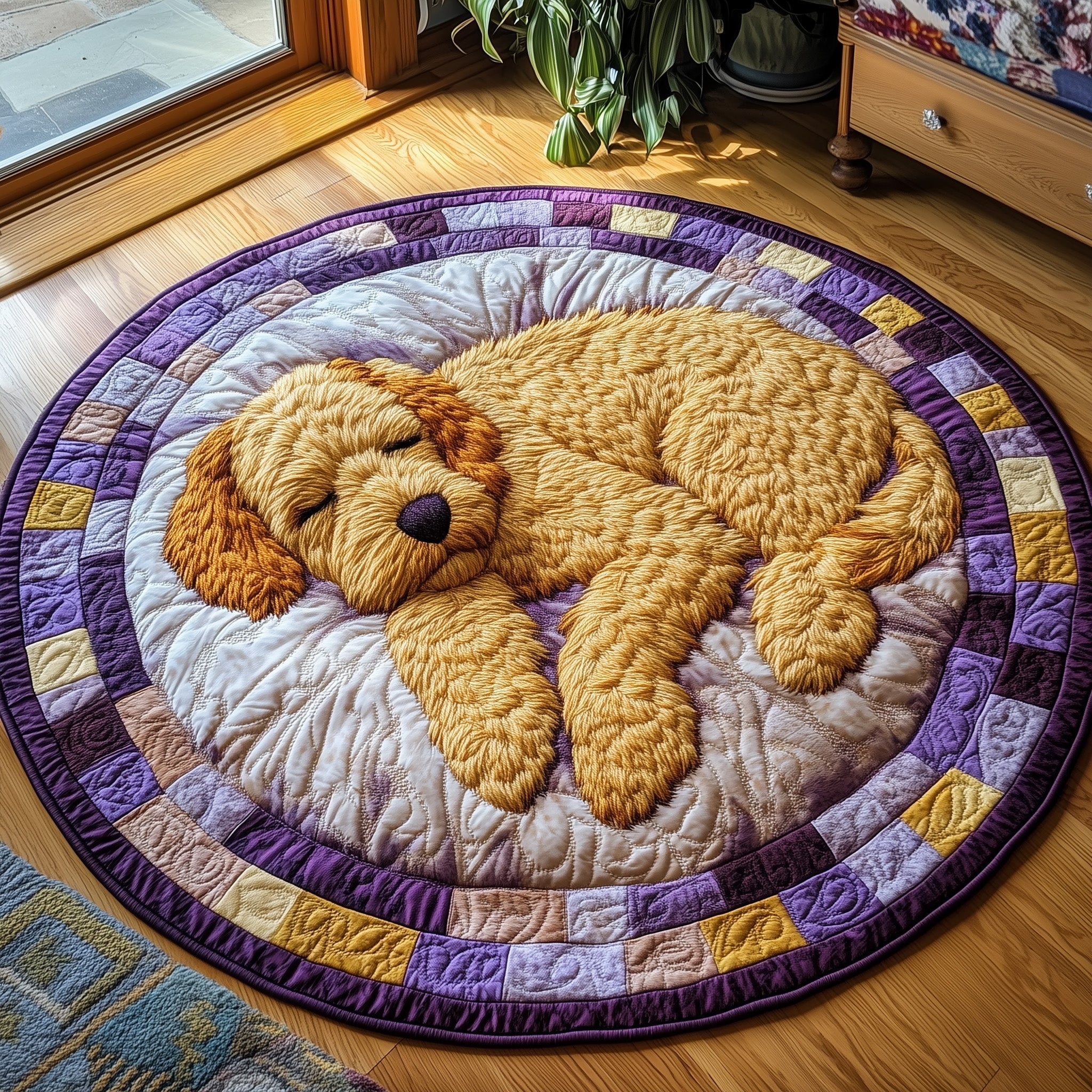 Doodle Nap Time Quilted Round Mat Gftoab3616 Gift For Her