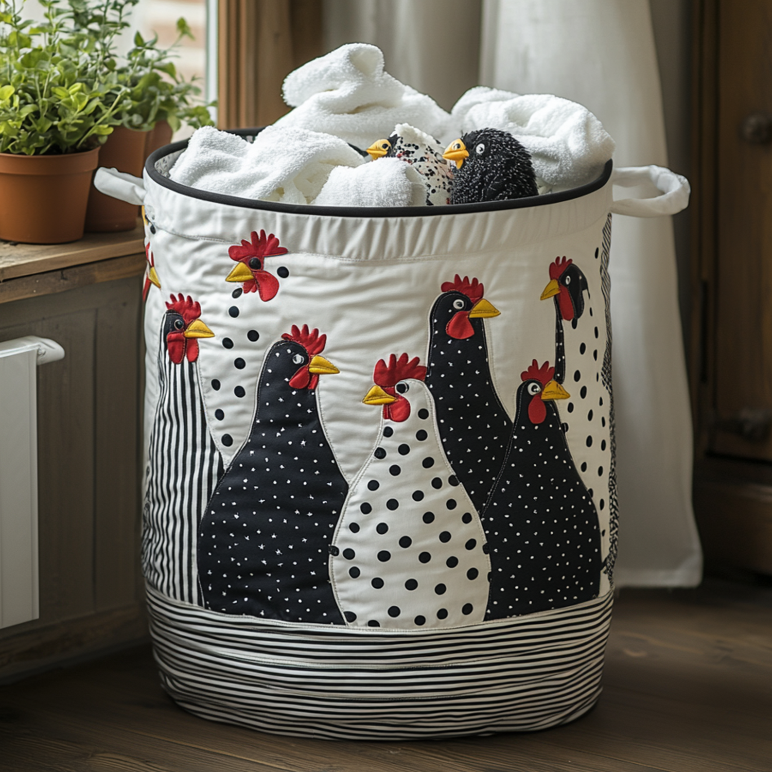 Dotty The Hen Quilted Laundry Basket Mother's Day Merch Gift