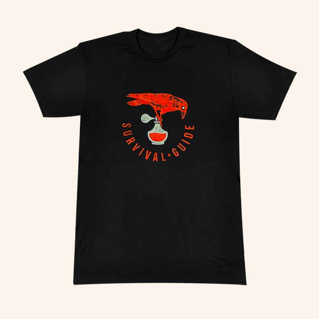 Double Helix Records Merch Survival Guide Crow Black T-Shirt Christmas Gift Ideas For Men Double Helix Records Merch Survival Guide Crow Black T-Shirt Christmas Gift Ideas For Men