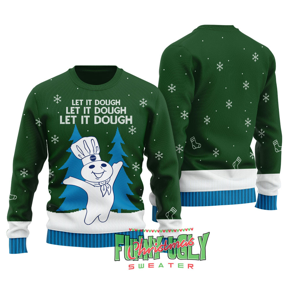 Doughboy Funny Ugly Christmas Sweater Forest Green Warm Winter Merch Gift for Someone You Love