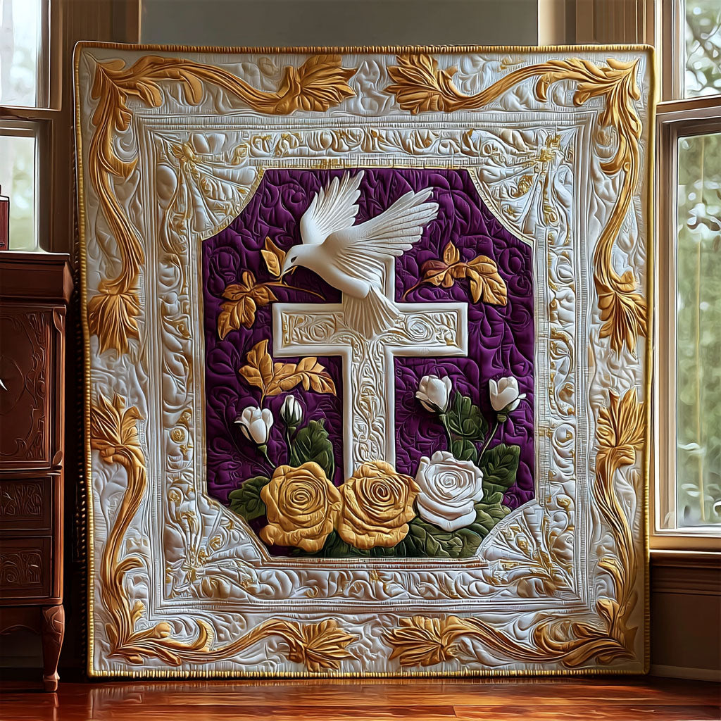 Dove of Hope Quilted Blanket Sofa Couch Throw Blanket Christian Gifts For Dad