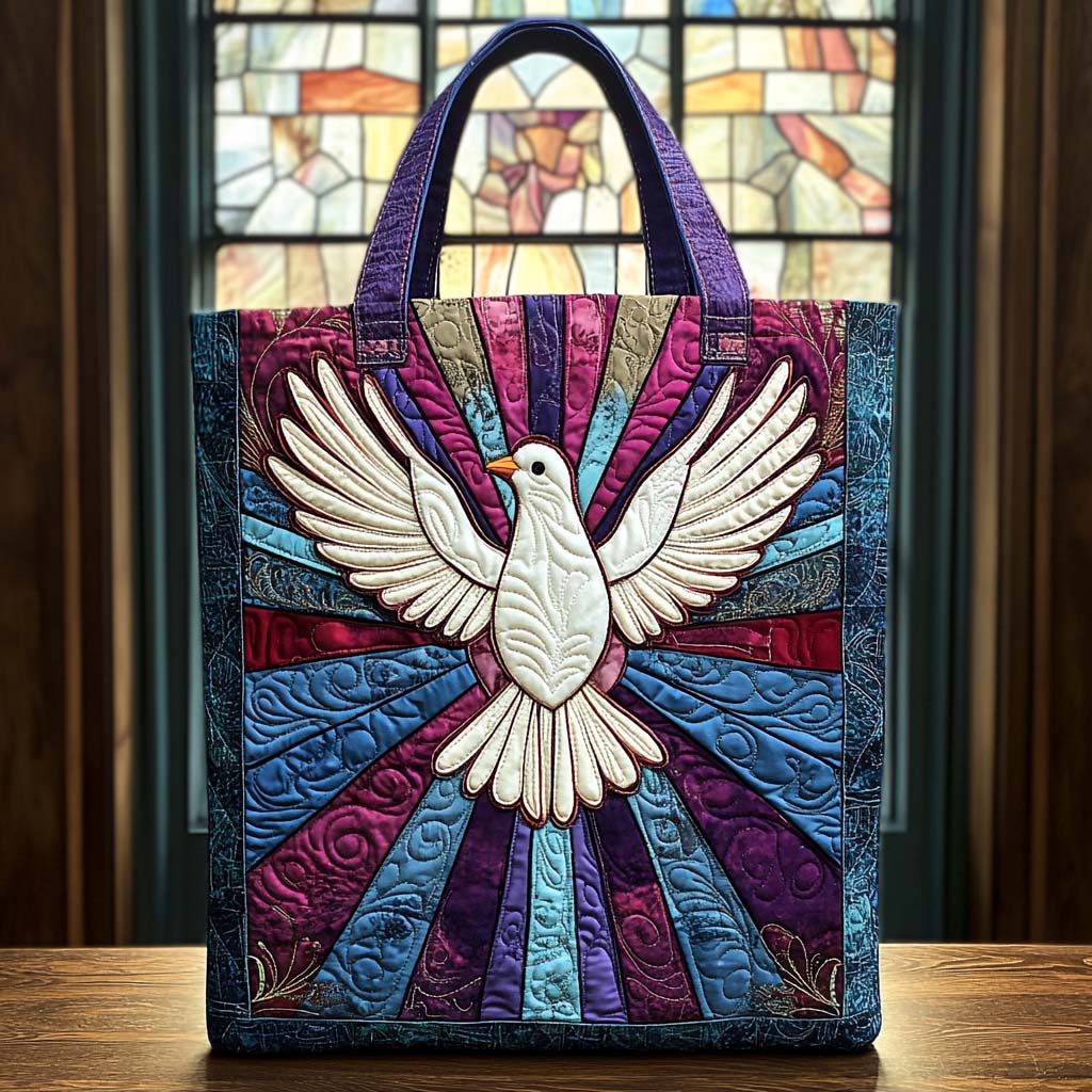 Dove of Peace Quilted Tote Bag Christian Christmas Gifts For Teachers