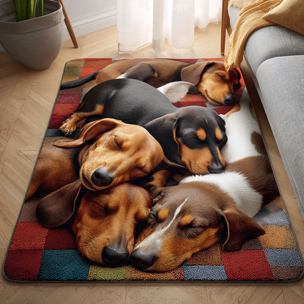 Doxie Nap Curl Area Rug House Decor Items Dog Inspired Gifts