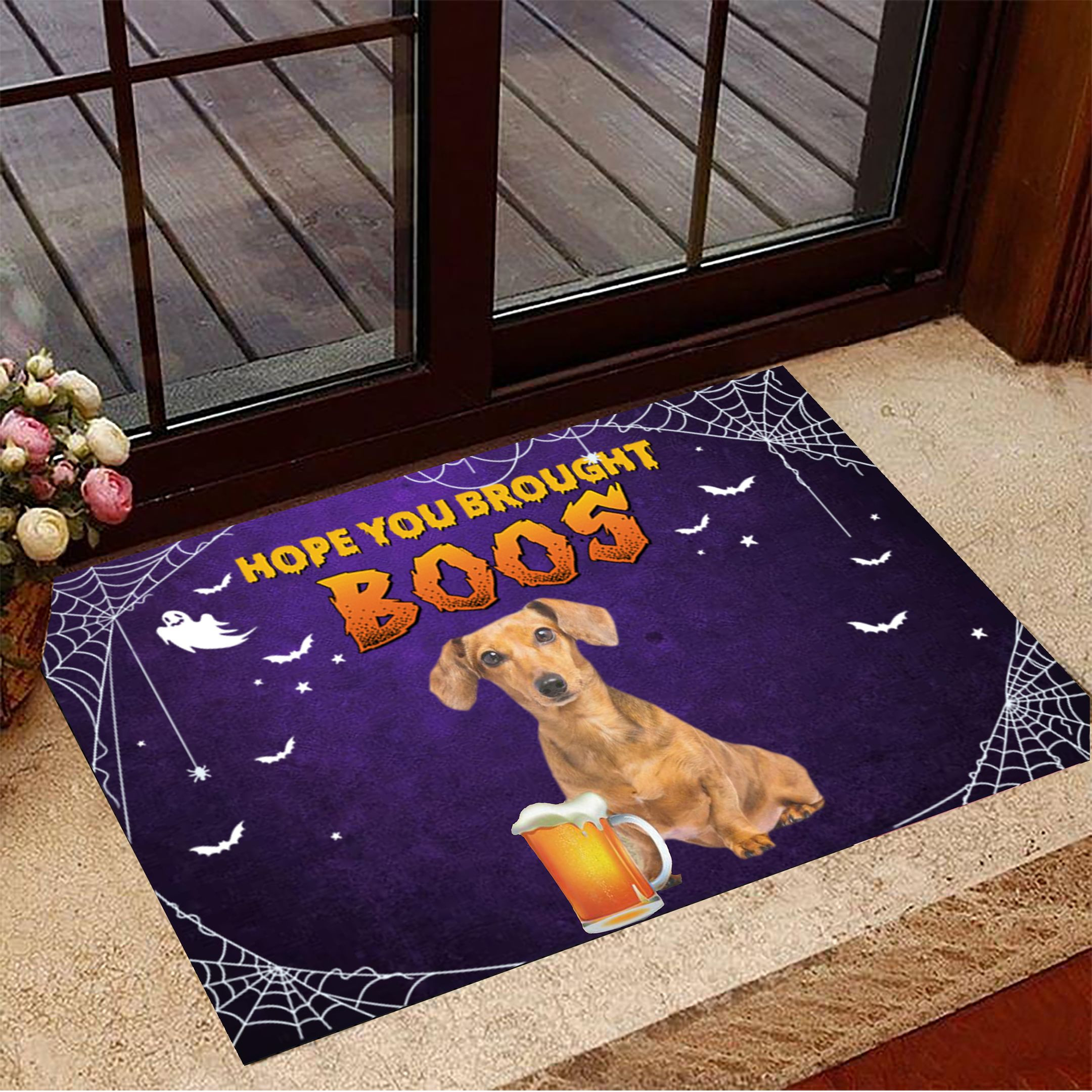 Doxie You Brought Boos Doormat Halloween Doormat Spooky Halloween Decorations