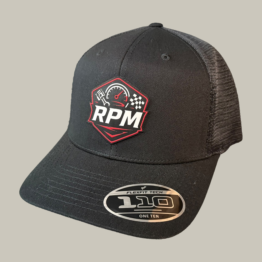 Dr. Parker's RPM Black Flexfit Hat Cleetus McFarland Cap Present For Car Racer Fans