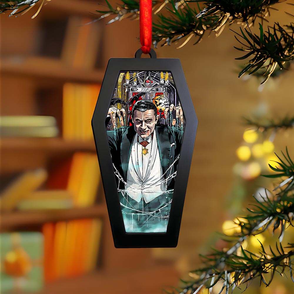 Dracula In Gothic Castle Ornament Spooky Halloween Gift For Boyfriends
