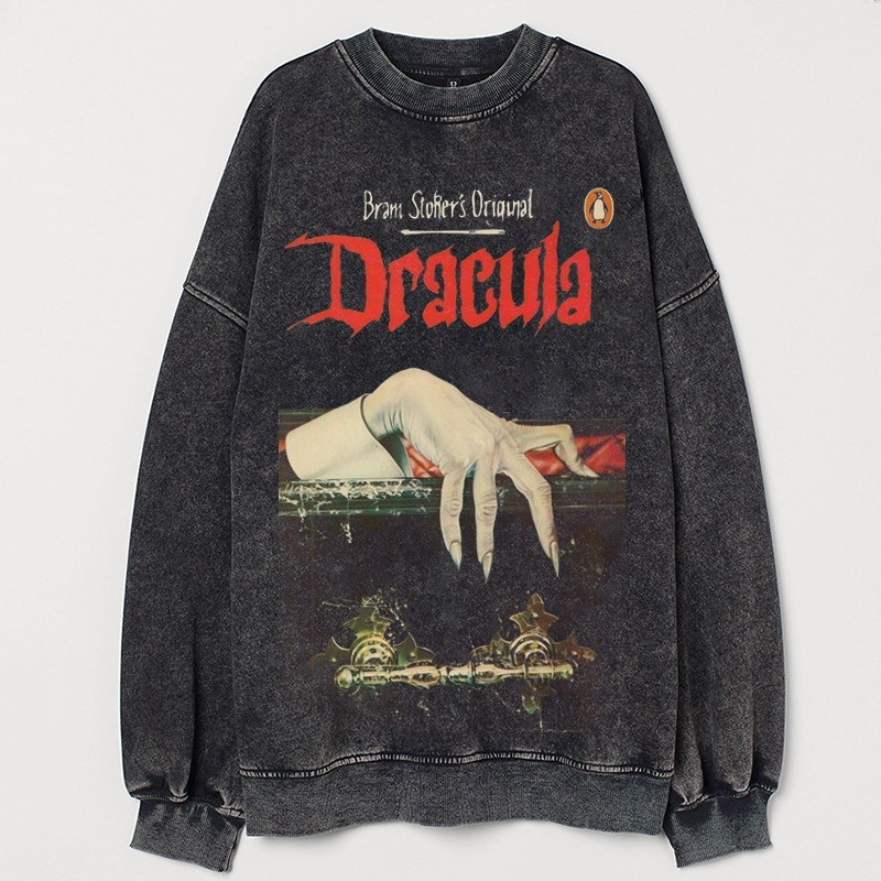 Dracula Vampire Novel Sweatshirt Dark Clothing Gothic Present Ideas For Dracula Lovers