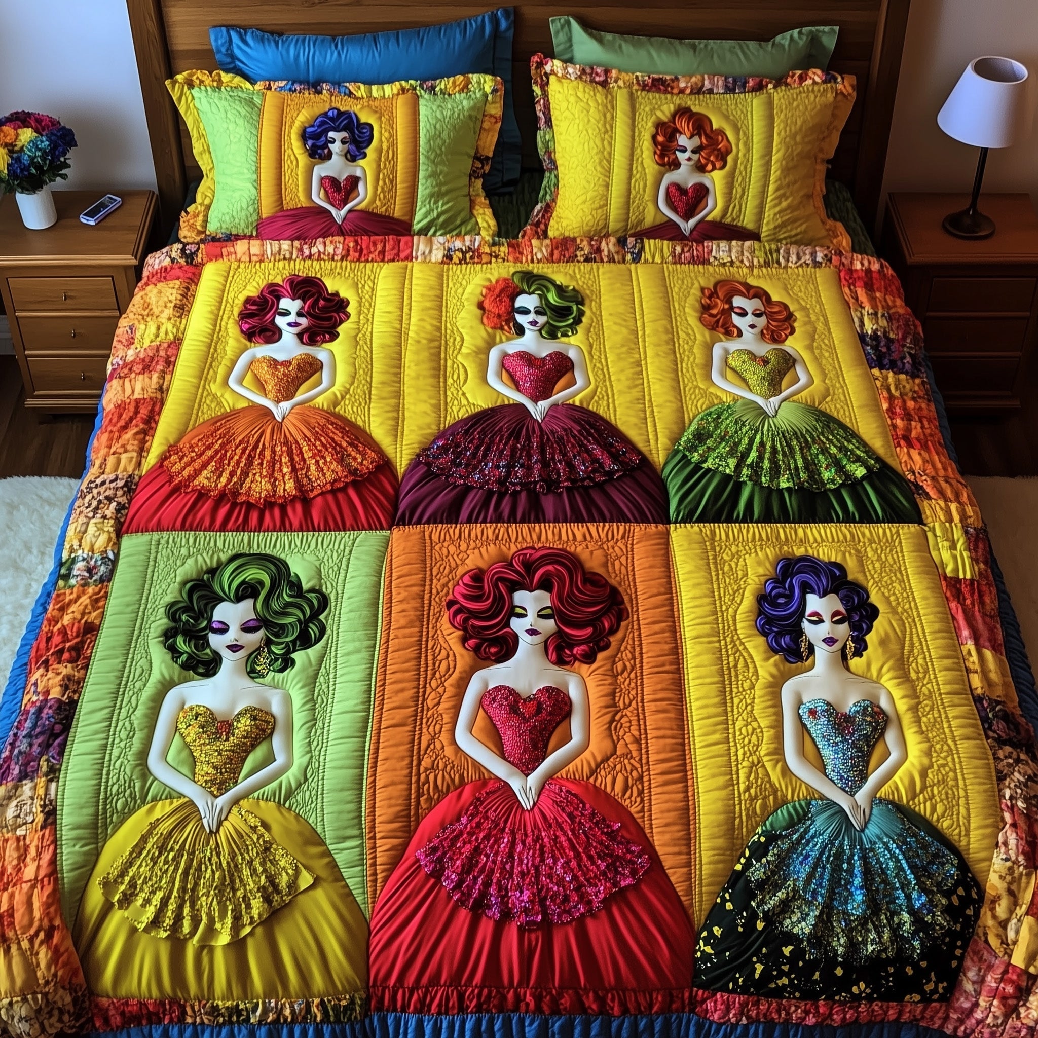 Drag Queen Quilted Bedding Set Duvet Cover Bedspread Small Meaningful Gifts For Her