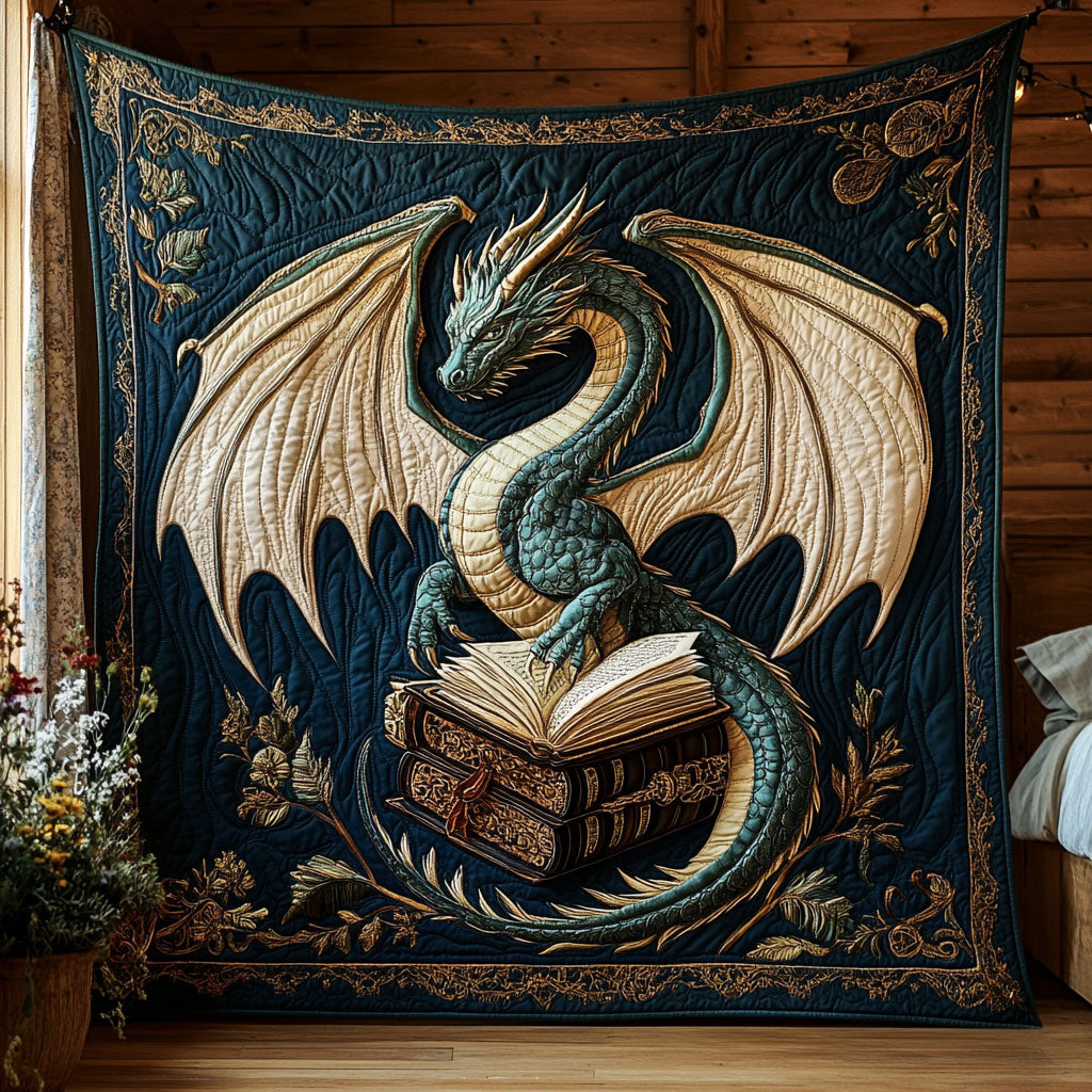 Dragon And Tome Quilt Charming Quilt Blanket Gift for Festive Spirit