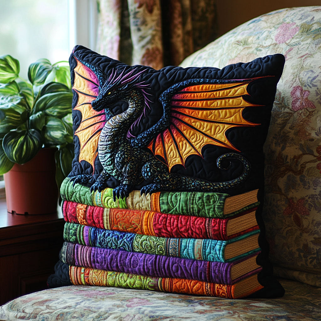 Dragon Book Quilt Pillow Case Elegant Pillow Case Set for Bedroom Decoration