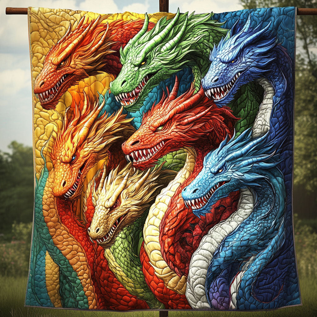 Dragon Clan Quilted Blanket Best Throw Blanket Dragon Gifts For Men