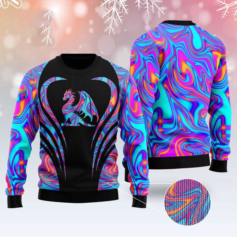 Dragon Color Ugly Christmas Sweater Funny Ugly Christmas Sweater Xmas Gifts
