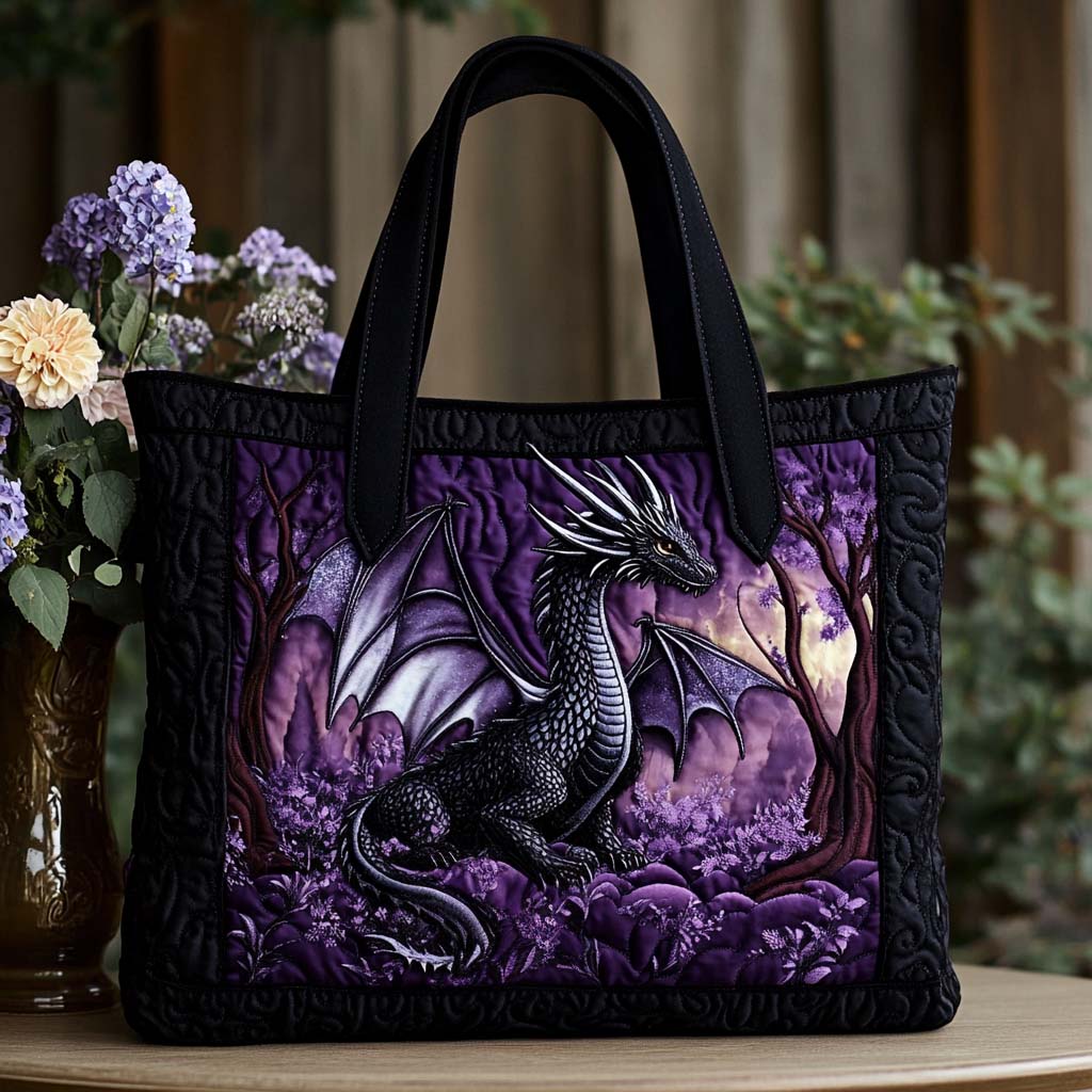 Dragon Dream Whisper Quilted Tote Bag Dragonfly Themed Gifts