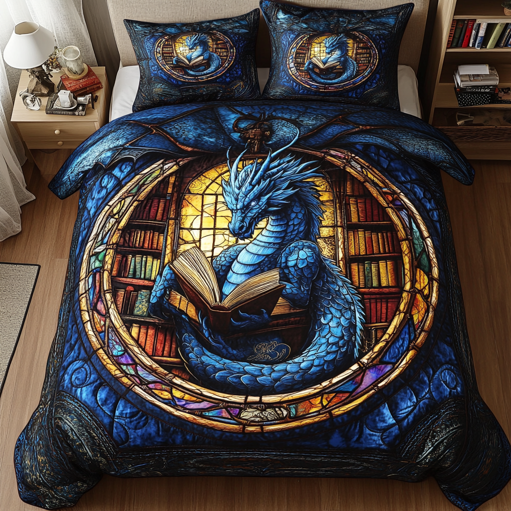 Dragon Fire Quilted Bedding Set Duvet Cover Bed Sheet Set Awesome Dragon Lover Gift Ideas