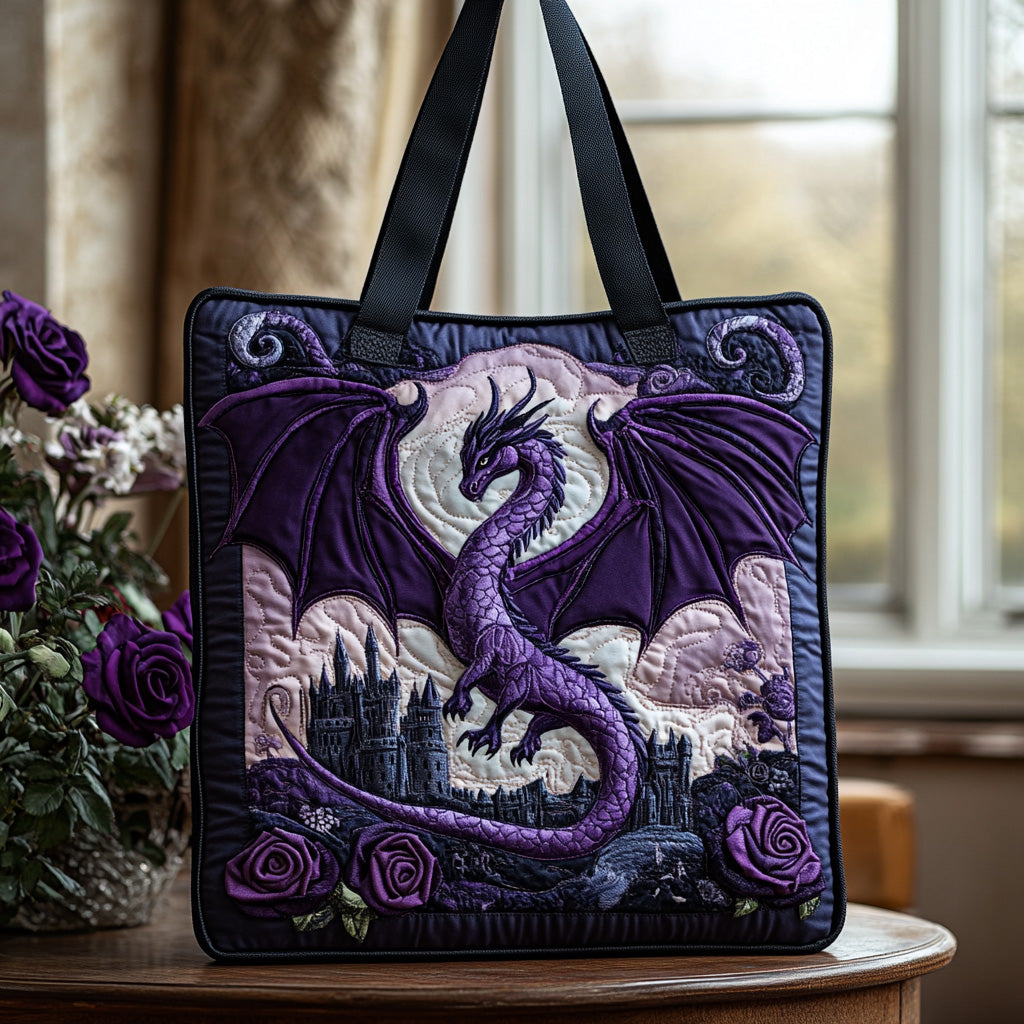 Dragon Flame Quilted Tote Bag Dragonfly Gift Ideas