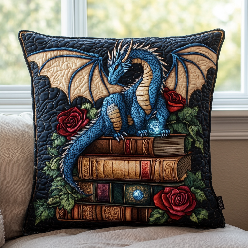 Dragon Fury Quilted Pillow Case Best Throw Pillow Covers Dragon Gift Ideas