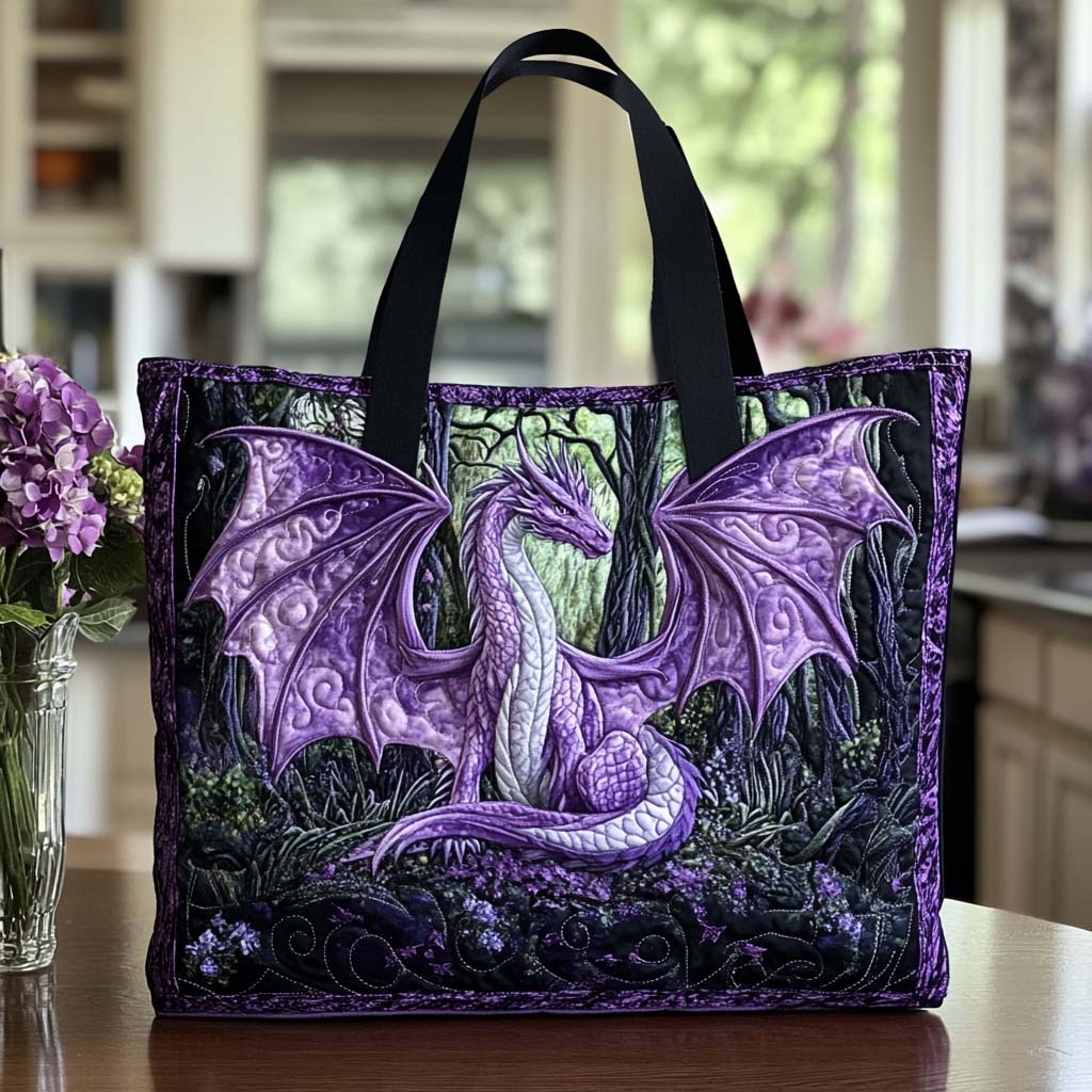 Dragon Jewel Spirit Quilted Tote Bag Unique Dragonfly Gifts
