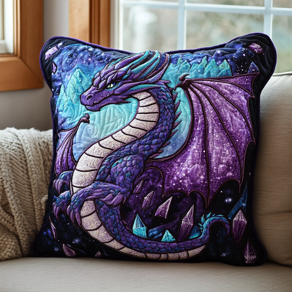 Dragon Legacy Quilted Pillow Case Cute Pillow Covers Dragon Presents