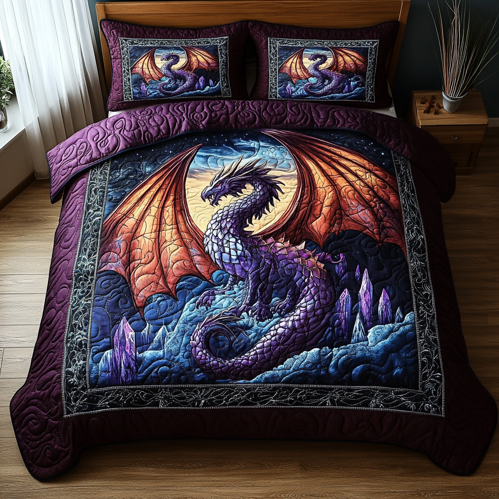 Dragon Legend Quilted Bedding Set Bed Decorations Dragon Related Gifts