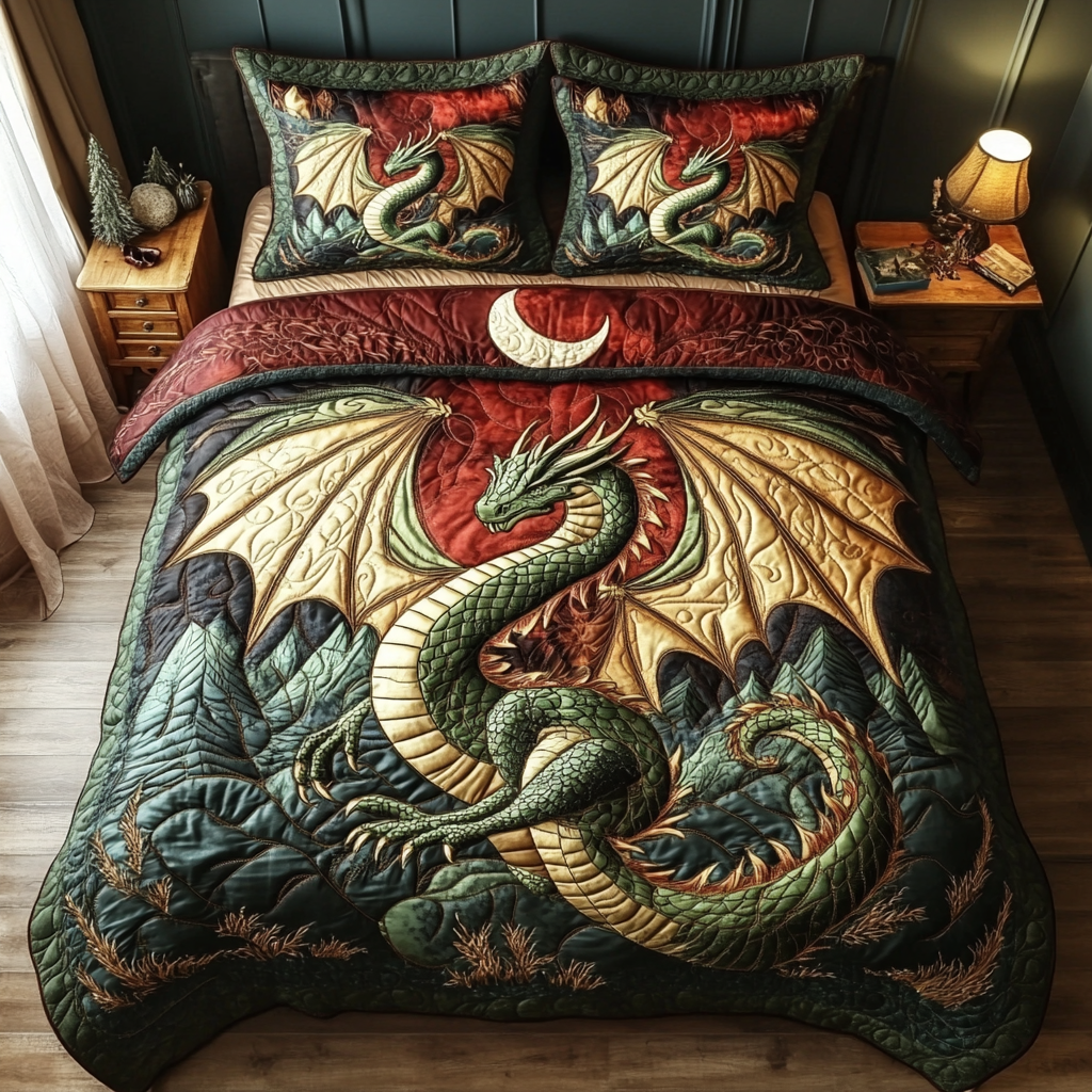 Dragon Legend Quilted Bedding Set Bedroom Decor Ideas Dragon Presents