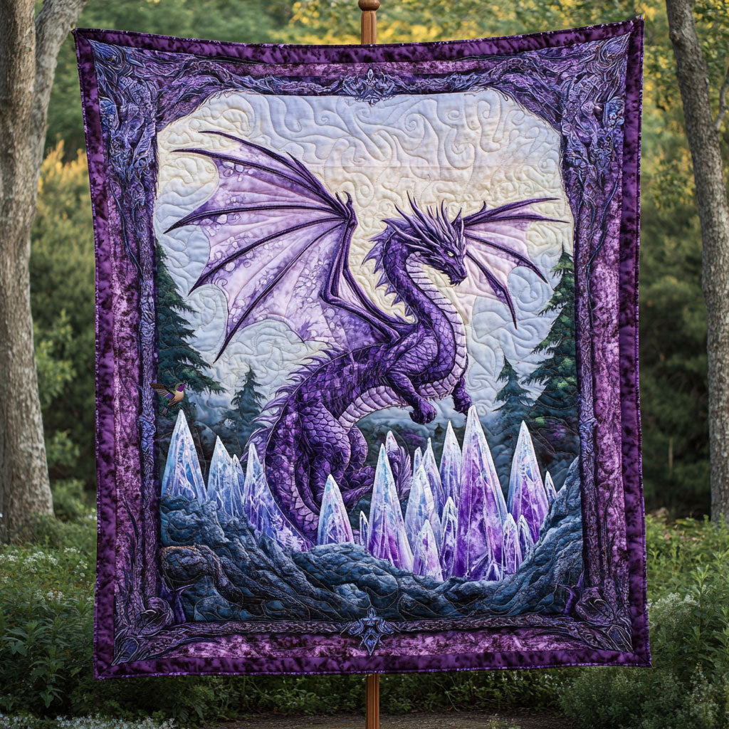 Dragon Purple Quilt Blanket Queen Size Blanket Birthday Presents For Dragon Lovers
