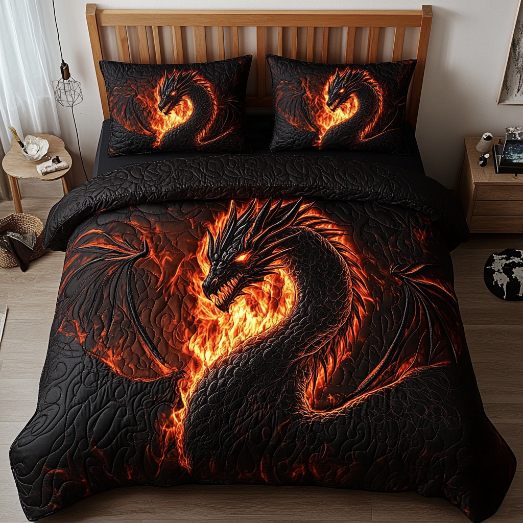 Dragon Quest Quilted Bedding Set Bedroom Decorations Dragon Gifts For Brothers