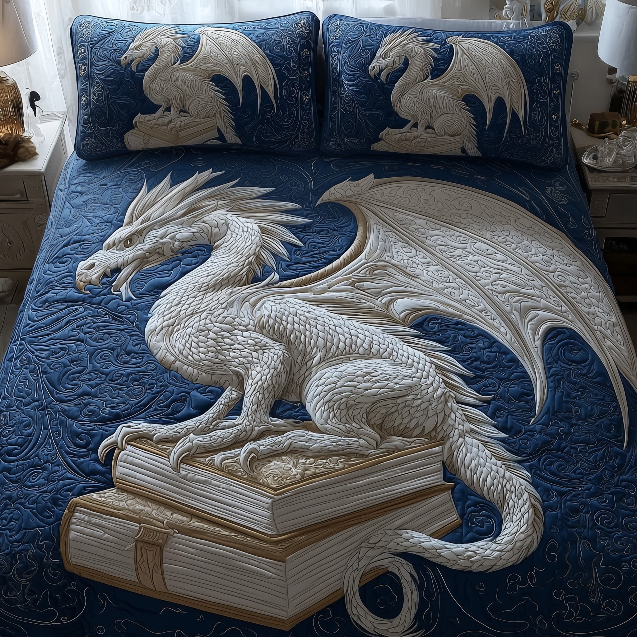 Dragon Quilted Bedding Set Stylish Home Decor