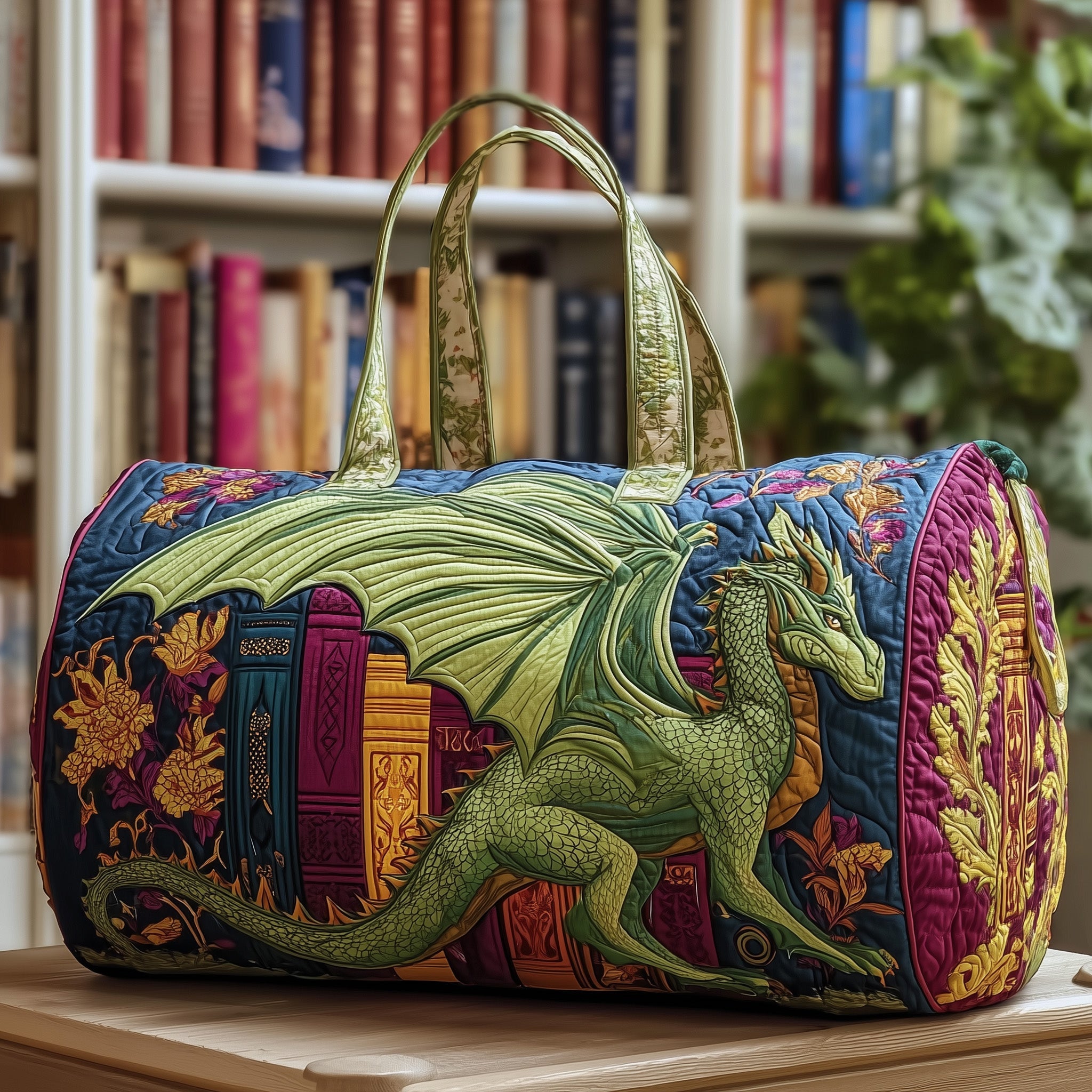 Dragon Quilted Duffle Bag New Year Gift Idea