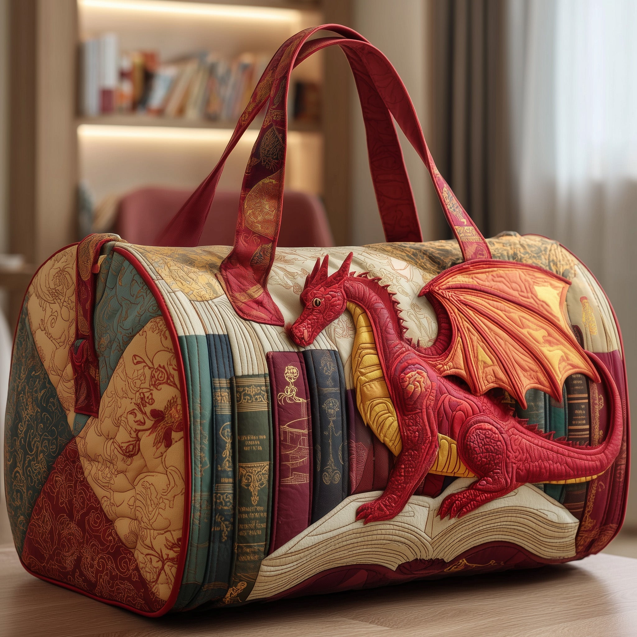 Dragon Quilted Duffle Bag Valentine's Day Gift Idea