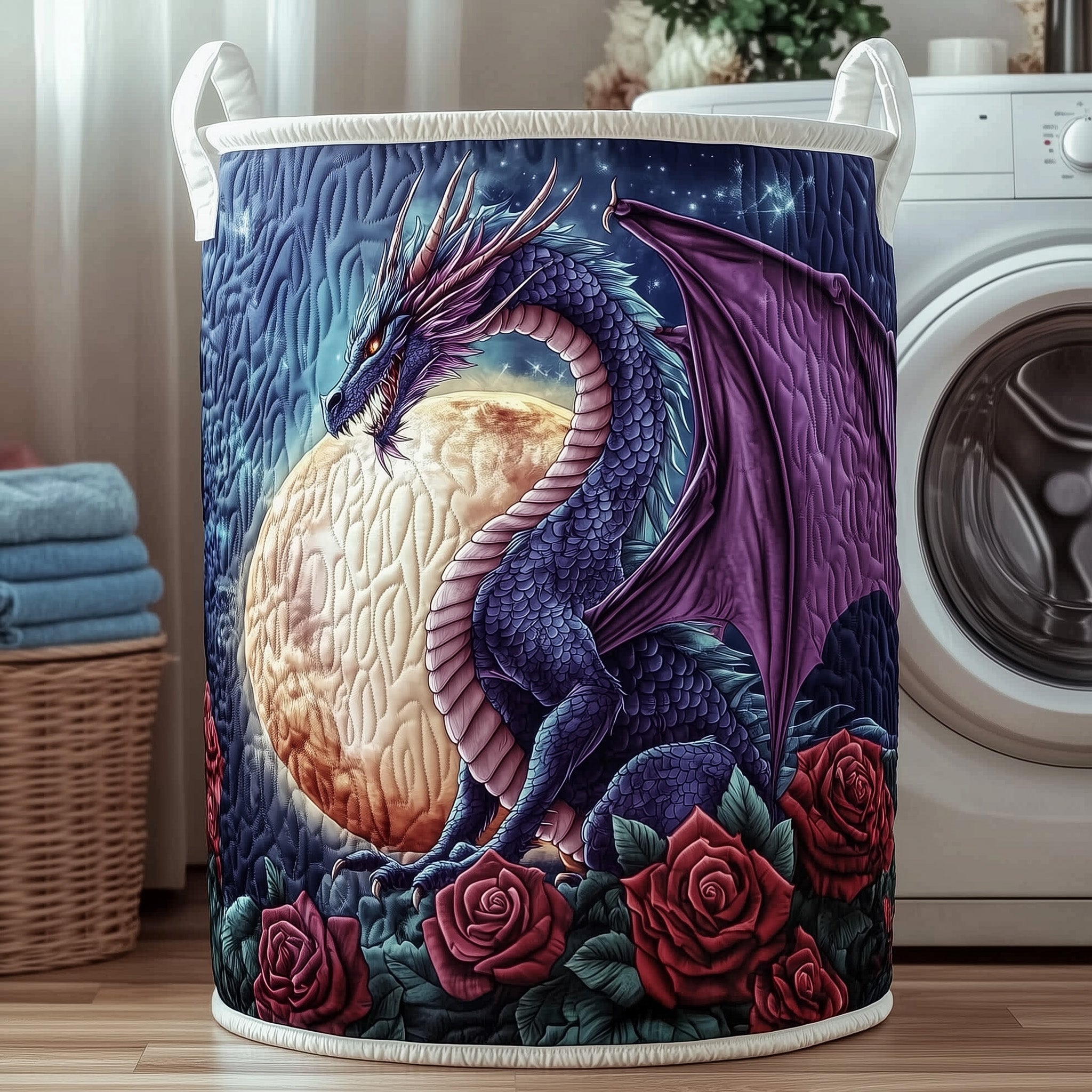 Dragon Quilted Laundry Basket Perfect Birthday Gift Idea