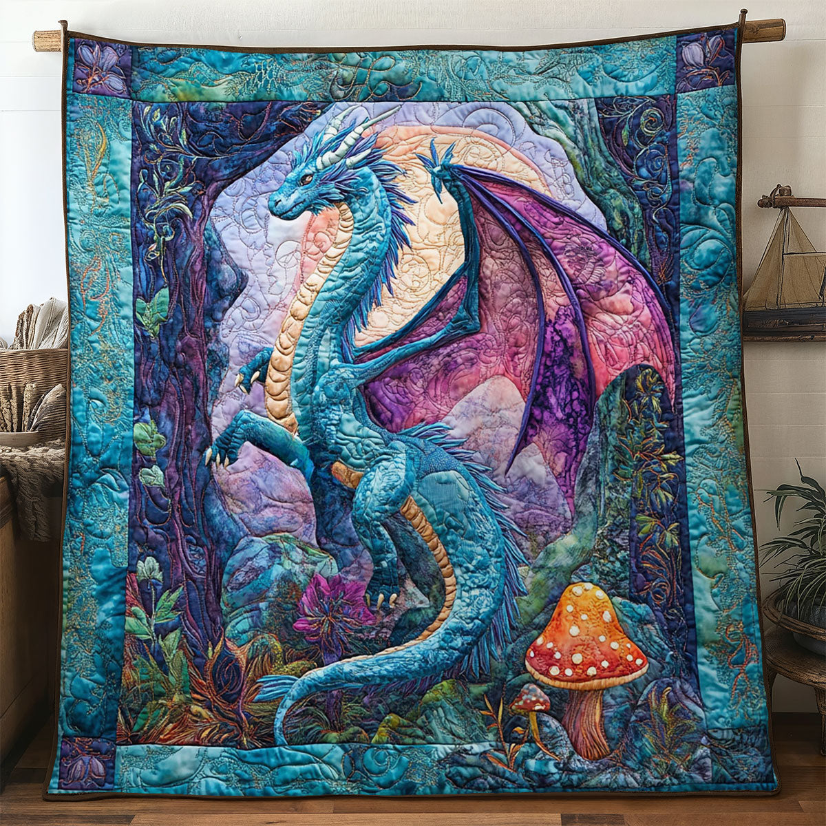 Dragon Realm Quilt Lightweight Quilt Blanket for Year-Round Comfort