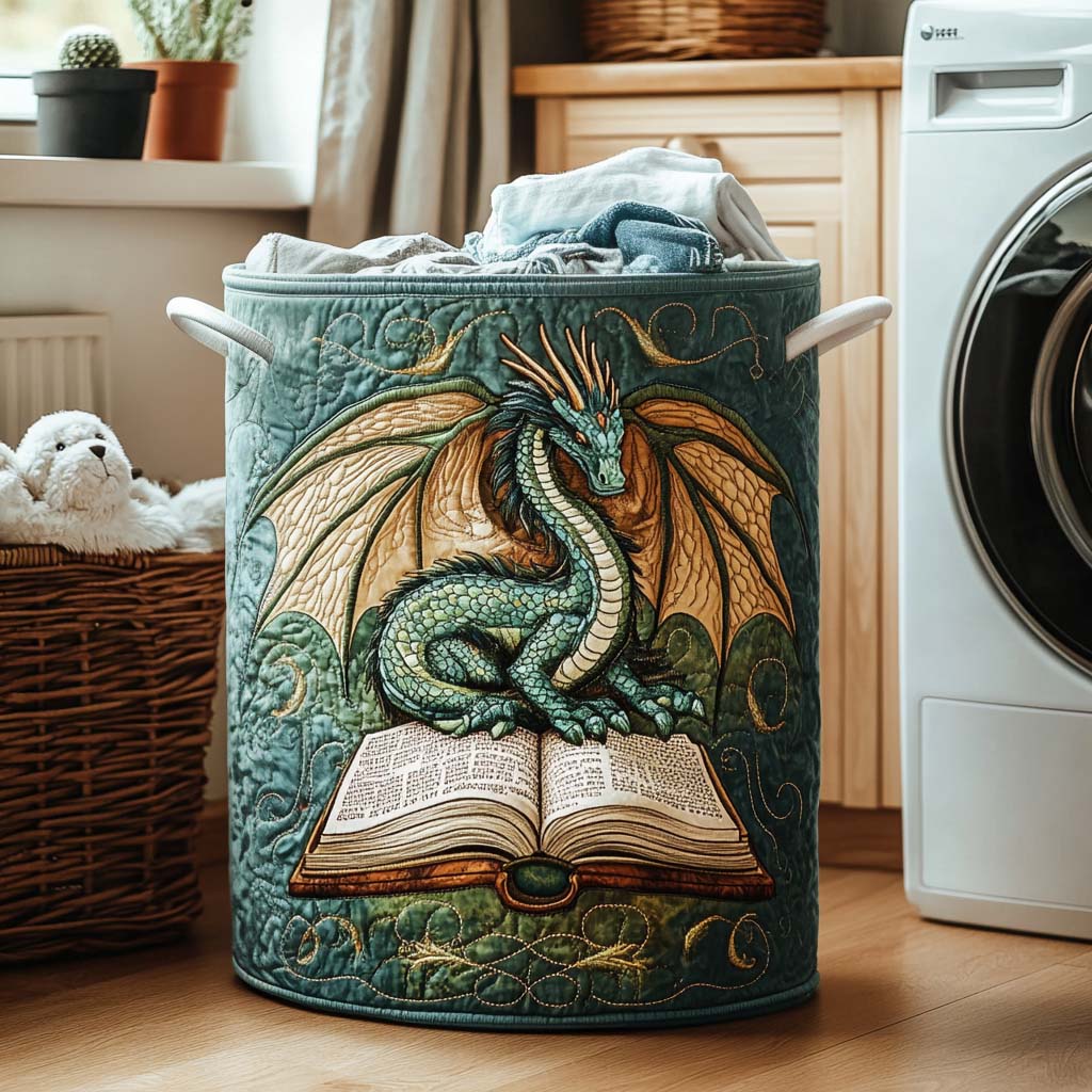 Dragon Realm Quilted Laundry Basket Thanksgiving Merch Gift