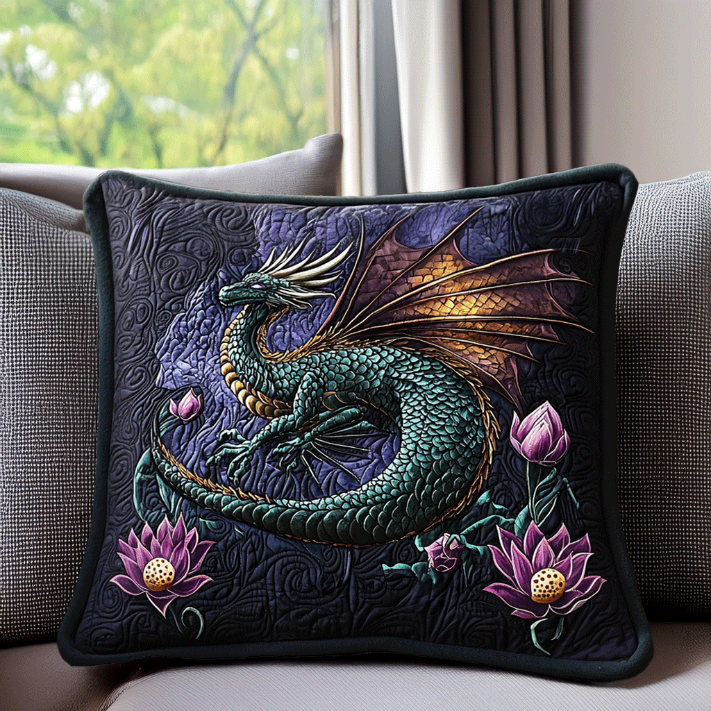 Dragon Realm Quilted Pillow Case Nice Pillow Covers Dragon Related Gifts