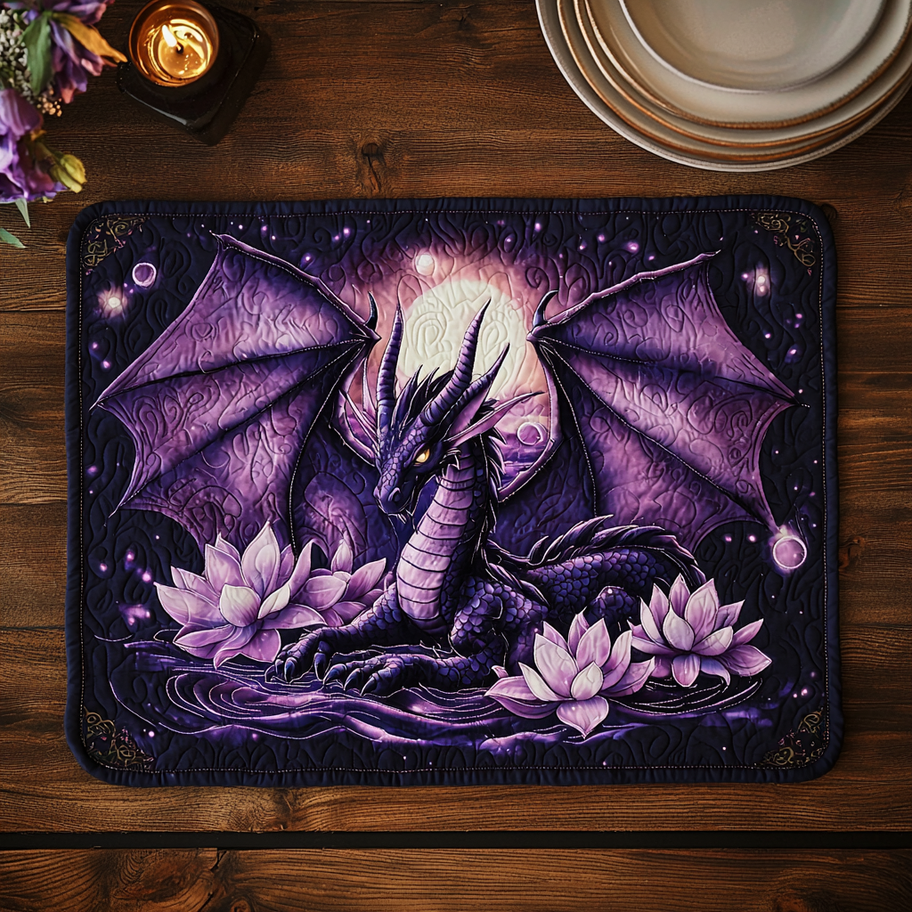 Dragon Realm Quilted Placemat House Decor Items Dragonfly Gift Ideas