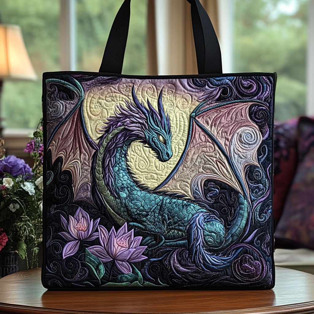 Dragon Realm Quilted Tote Bag Unique Dragonfly Gifts