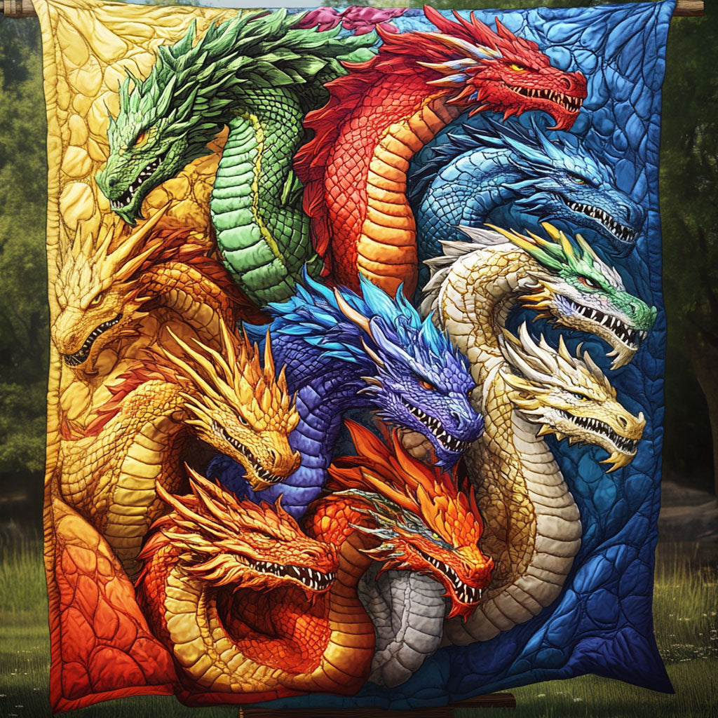 Dragon Roar Quilted Blanket Cute Bedroom Decor Best Dragon Gifts For Christmas