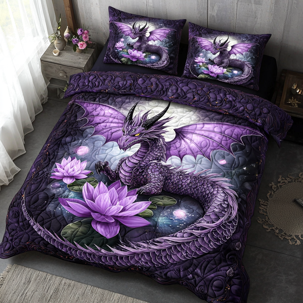 Dragon Spirit Quilted Bedding Set Best Comforter Sets Unique Dragon Gifts